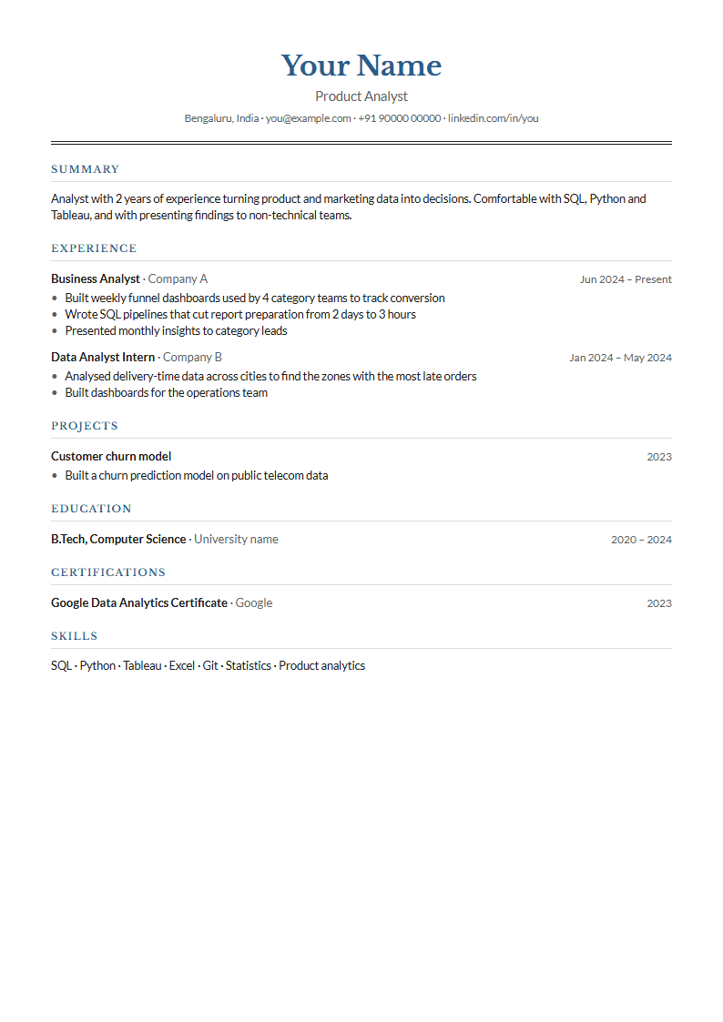 Executive resume template with a sample resume
